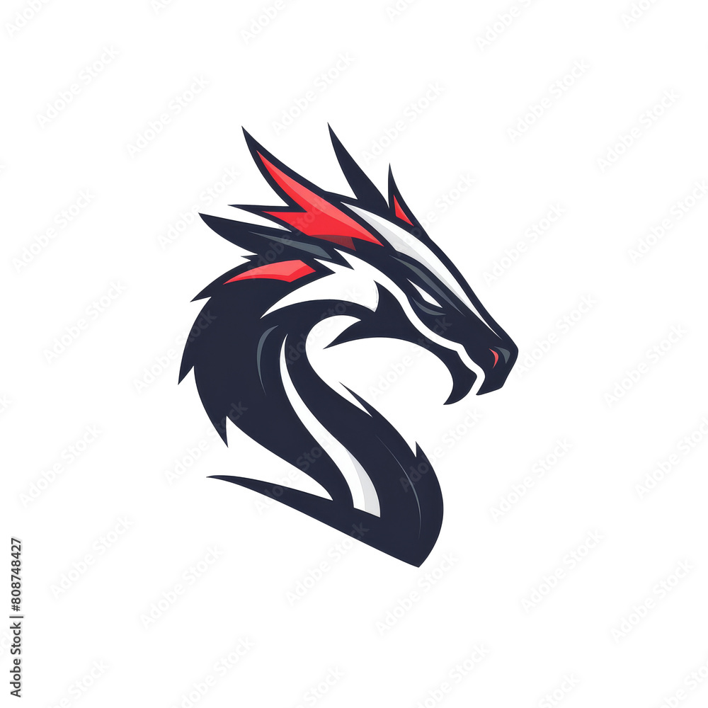 Majestic dragon logo with a modern twist Majestic dragon logo with a modern twist