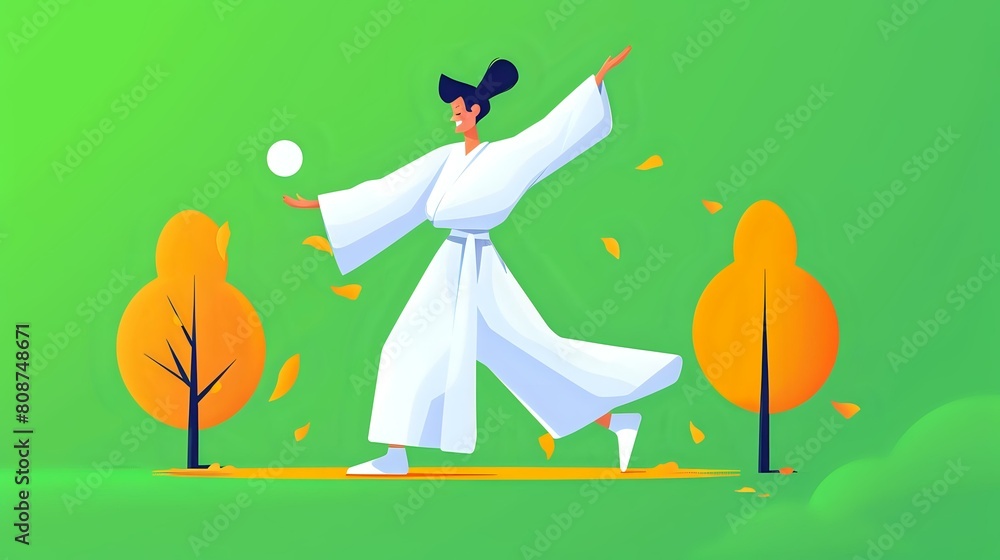 Gentle Tai Chi Movements in Serene Setting Gentle Tai Chi Movements in Serene Setting