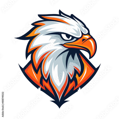Majestic eagle head emblem with fierce gaze