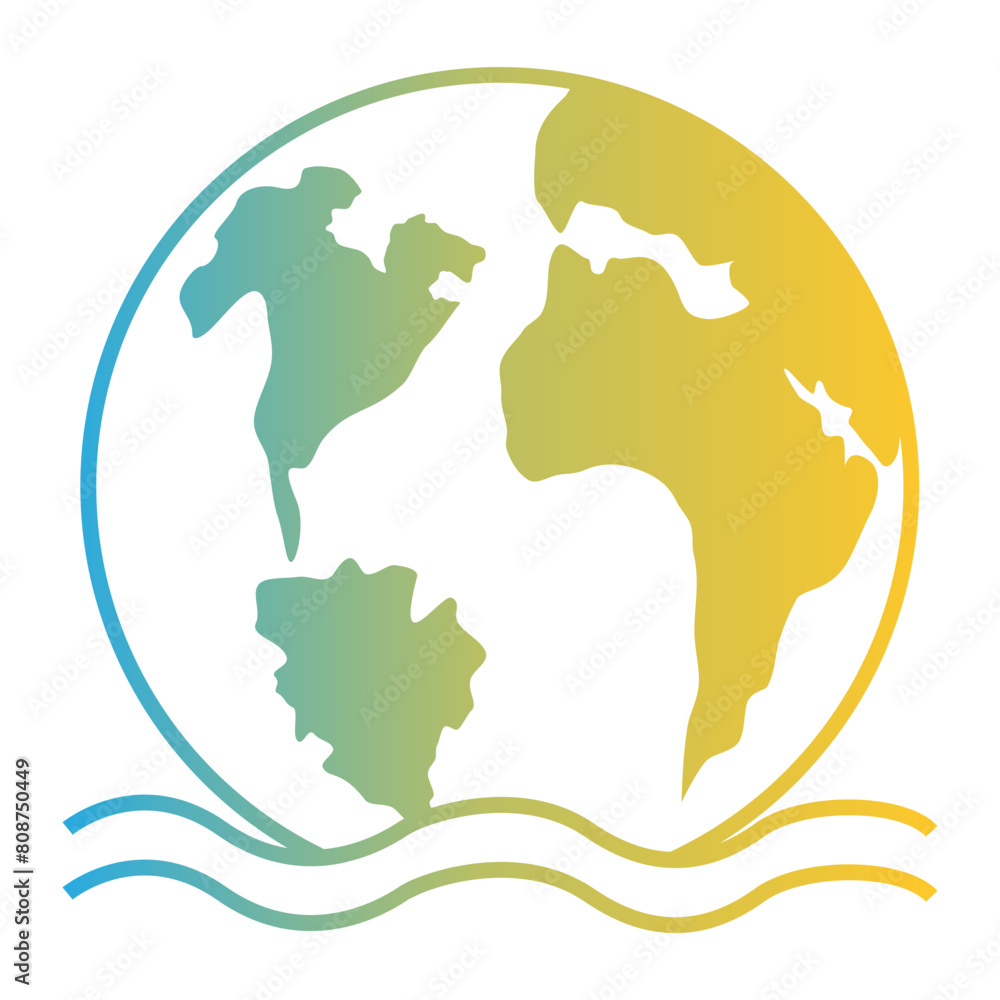 Global Warming icon on gradient style. the environment icon