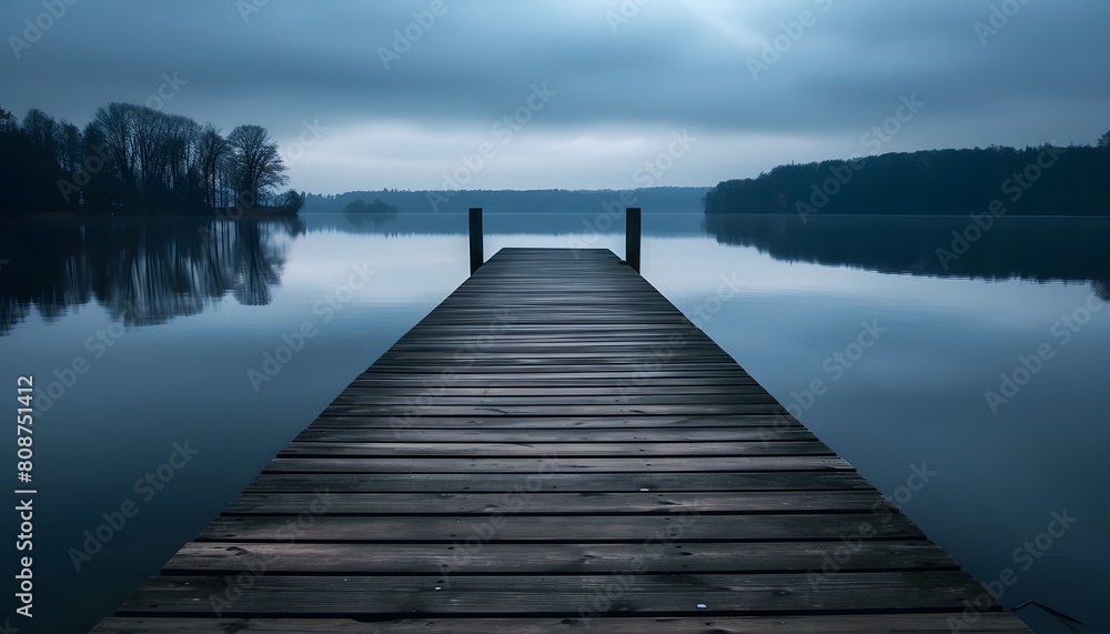 Serene Wooden Dock at Twilight Serene Wooden Dock at Twilight