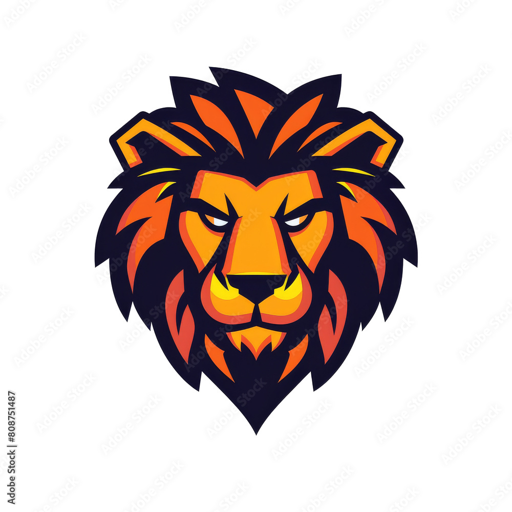 Striking lion mascot with a fierce gaze