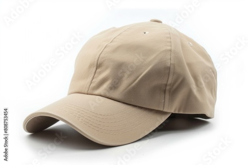 Beige baseball cap. Wear head style. Generate Ai