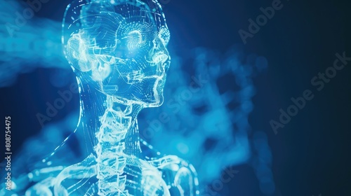Digital x-ray of human body holographic scan projection photo