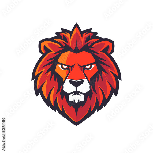 Stylized lion head logo in bold colors