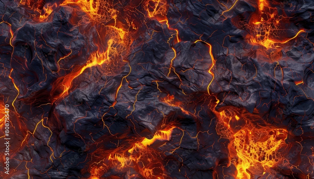 A seamless texture of molten lava and volcanic rock, depicting intense heat and flowing magma for a dramatic and fiery background A seamless texture of molten lava and volcanic rock, depicting intense heat and flowing magma for a dramatic and fiery background