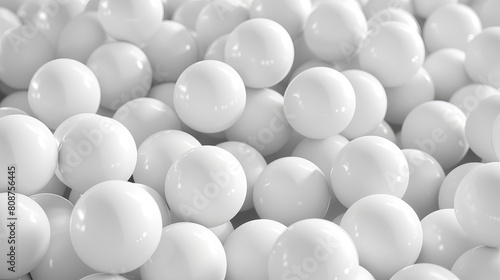 The balls are arranged in a large pile  forming a mound of softness that beckons to be touched and explored. Each ball is perfectly spherical