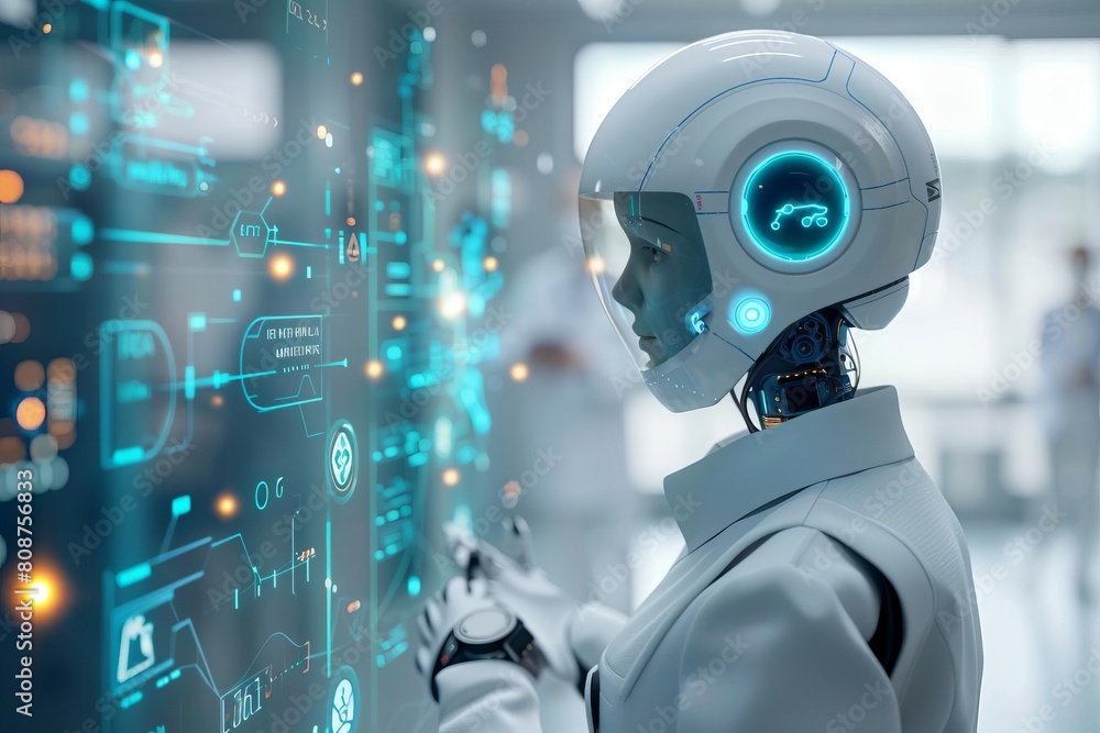An AI-powered chatbot provides customer service and support for a healthcare company An AI-powered chatbot provides customer service and support for a healthcare company