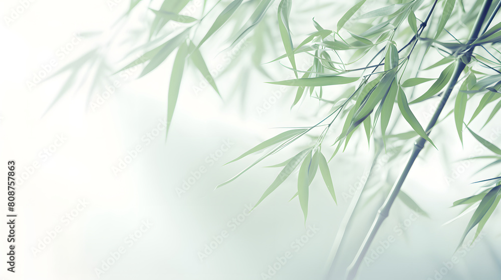 Obraz premium Digital abstract green bamboo soft dreamy tones illustration graphic poster background