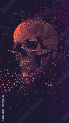 Creative art illustration of a skull head design