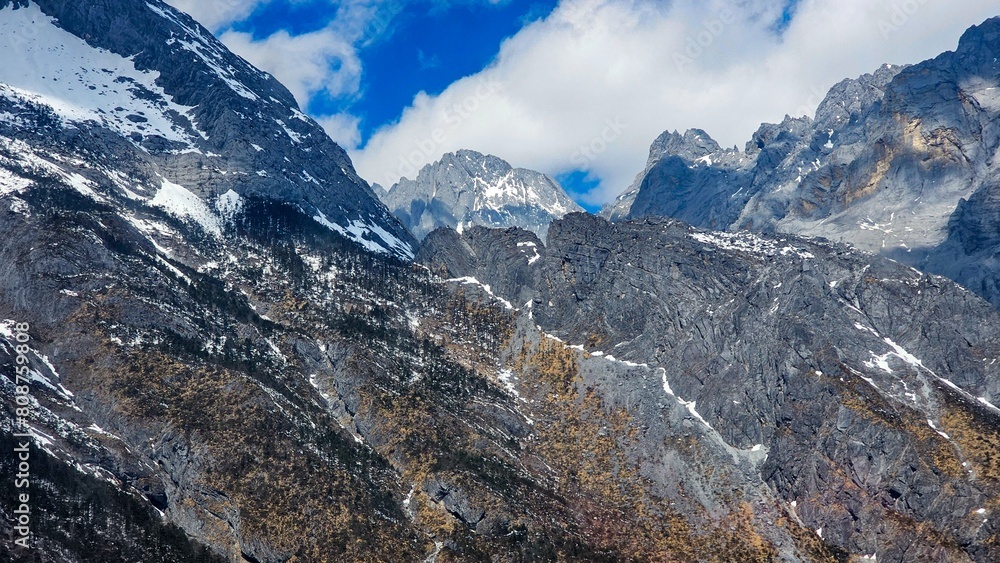 Scenic view of Jade Dragon Snow Mountain in Lijiang, Yunnan, China