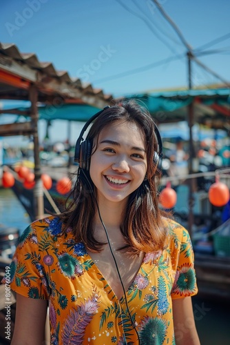 Woman Standing in Front of Boats