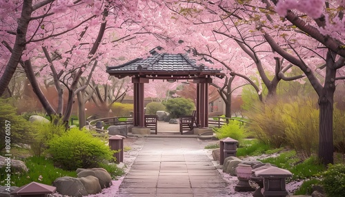 Tranquil Pathway Under Cherry Blossoms