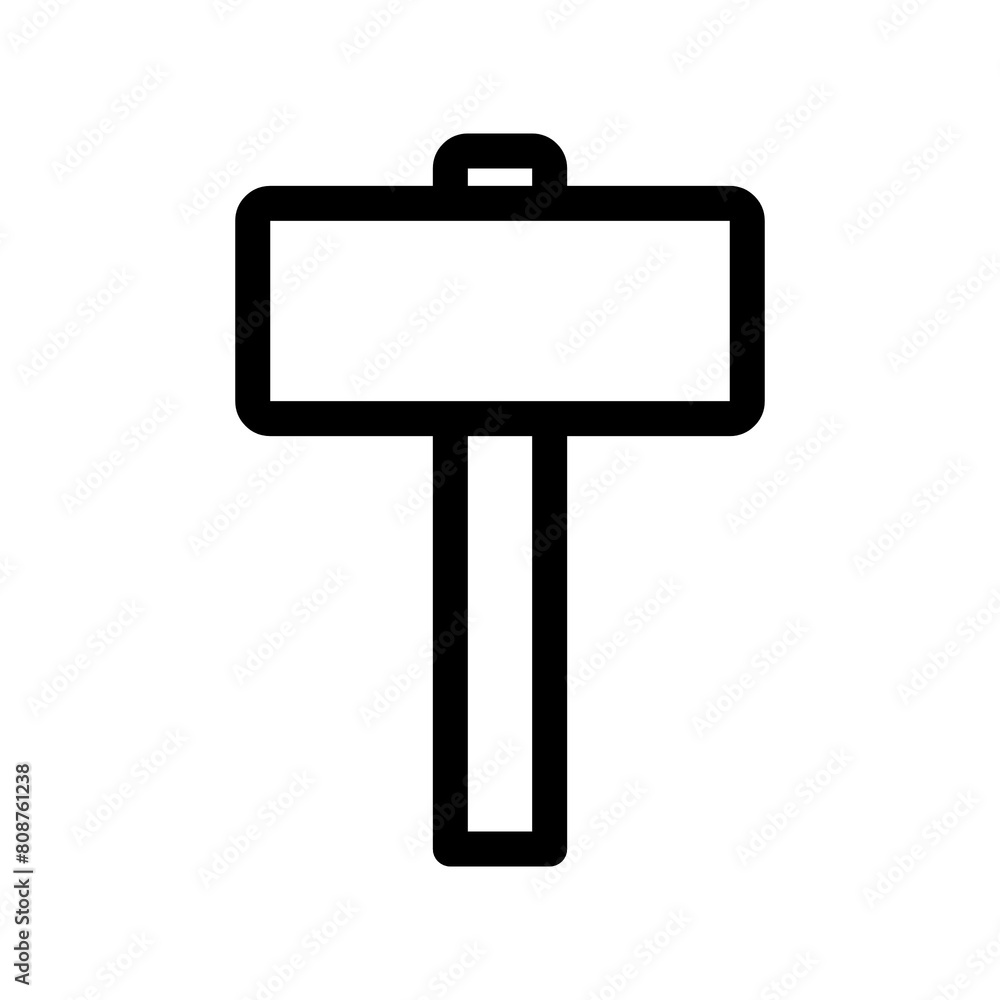Hammer icon in black and outline style Hammer icon in black and outline style