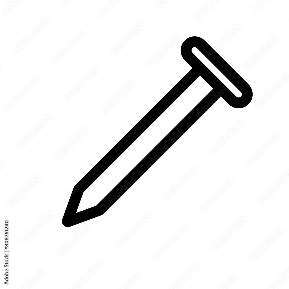 Obraz premium Nail icon in black and outline style
