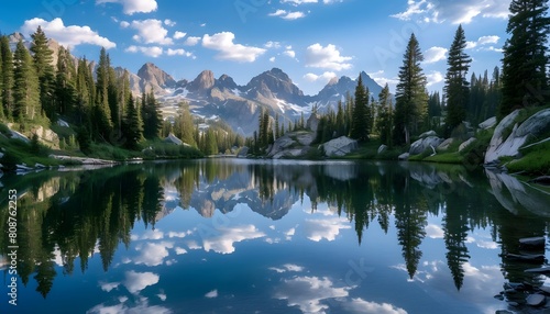 Pristine Mountain Lake with Clear Reflection