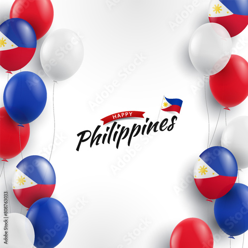 Philippines Independence Day. Background with balloons. Vector Illustration. 
