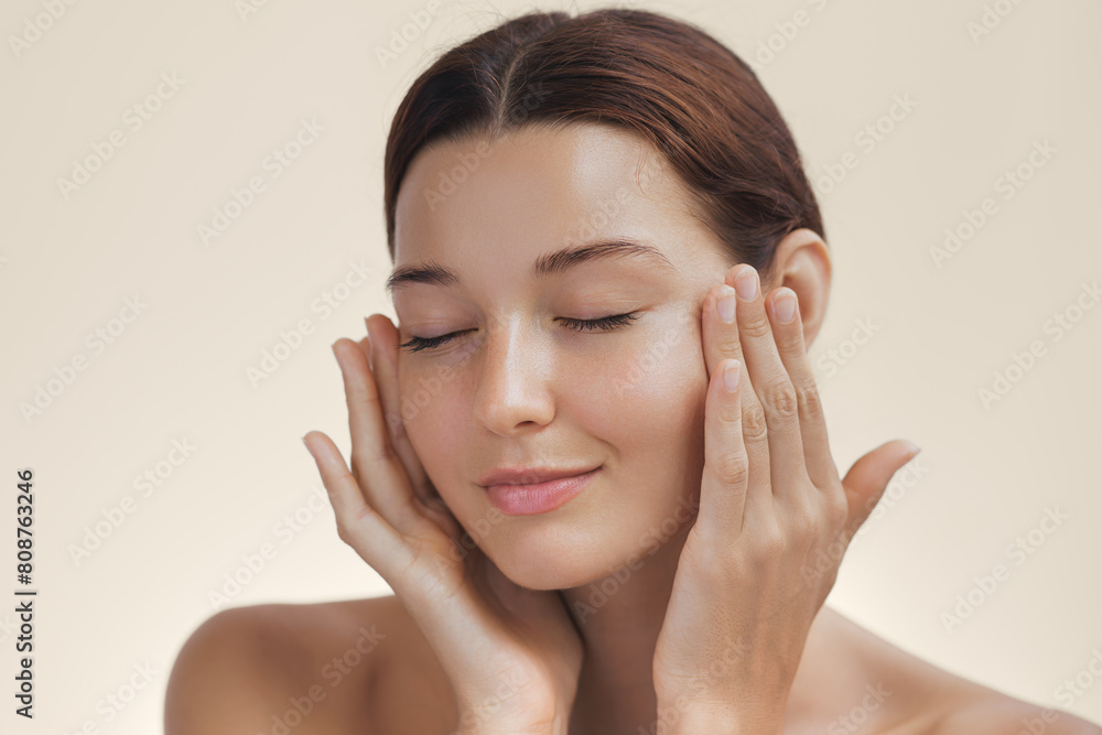 Cosmetics Skin Care Concept Photo Woman Perfect Face Close-up Portrait Cosmetics Skin Care Concept Photo Woman Perfect Face Close-up Portrait