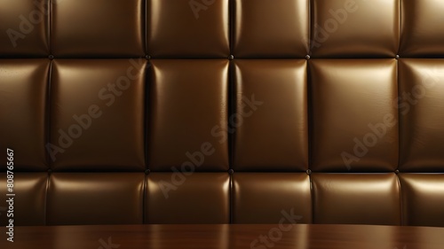 golden leather texture on sofa or brown fabric and blank wood wall or top view empty table with grid and diamond or square pattern for background or wallpaper Generative AI 