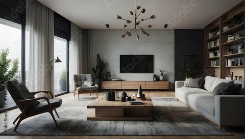 Home interior design of modern living room