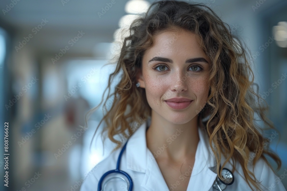 Compassionate and skilled female doctor with a warm smile in a modern clinic, representing excellence in healthcare Compassionate and skilled female doctor with a warm smile in a modern clinic, representing excellence in healthcare