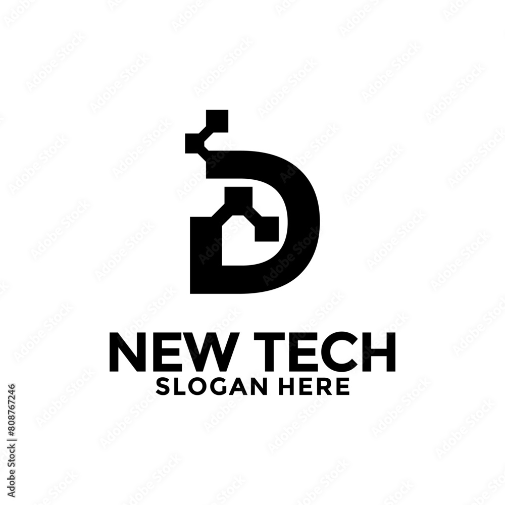 Initials D Technology logo, Modern Tech Initial logo template Initials D Technology logo, Modern Tech Initial logo template