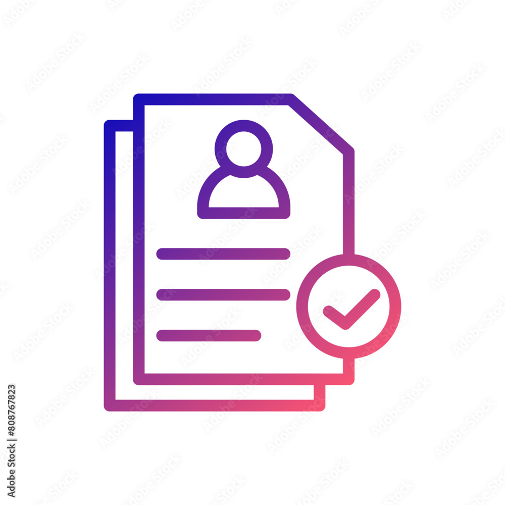 Resume icon gradient blue red business illustration. Resume icon gradient blue red business illustration.