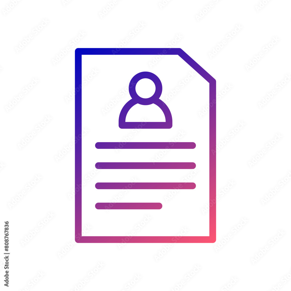 Resume icon gradient blue red business illustration. Resume icon gradient blue red business illustration.