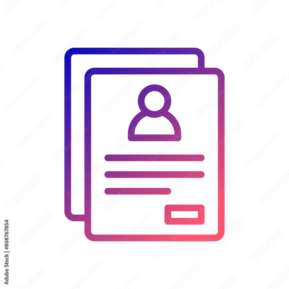 Resume icon gradient blue red business illustration. Resume icon gradient blue red business illustration.