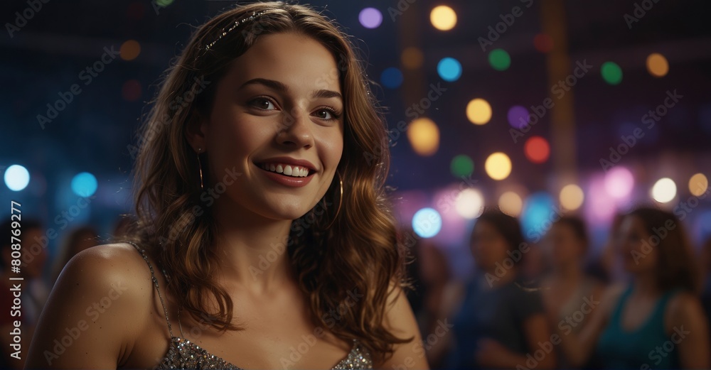 Captured in 4K with a 50mm lens, a carefree person celebrates the holiday weekend, having a blast at the disco Captured in 4K with a 50mm lens, a carefree person celebrates the holiday weekend, having a blast at the disco