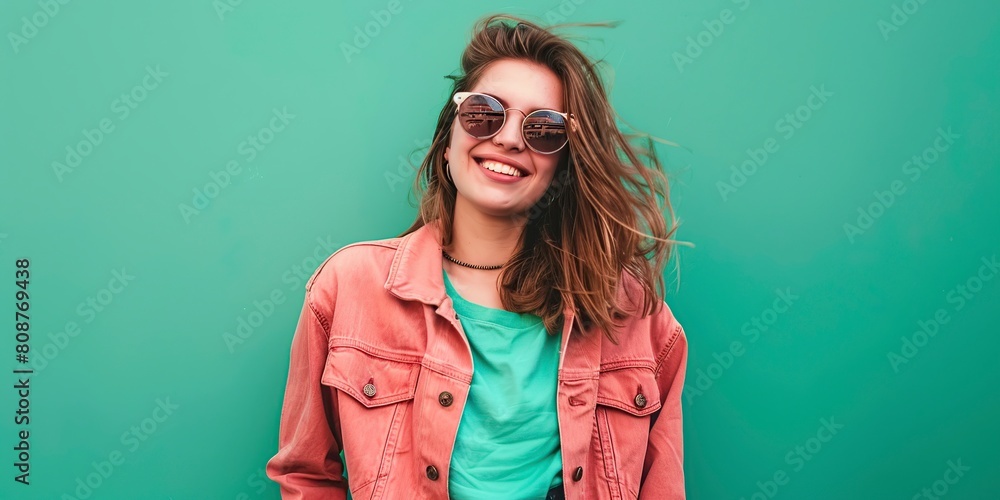 Stylish Woman With Bun and Sunglasses Stylish Woman With Bun and Sunglasses