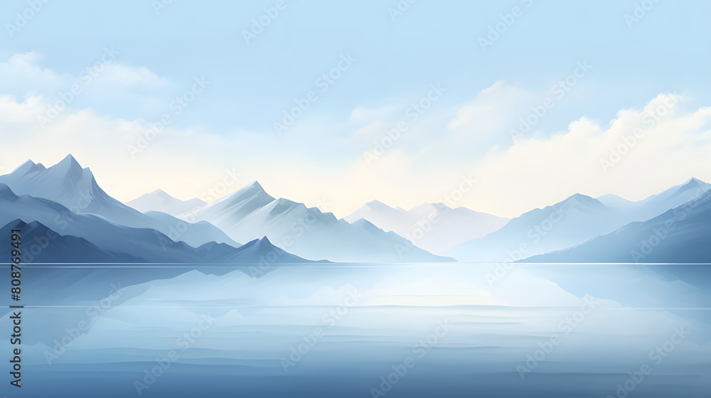 Presented in a naturalistic style with flowing forms mountains water lines poster background Presented in a naturalistic style with flowing forms mountains water lines poster background