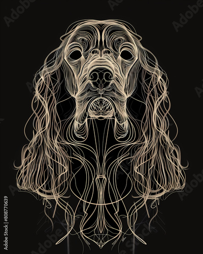 Abstract Dog Illustration for T-Shirt Design or Outwear. Sketch graphic style background.