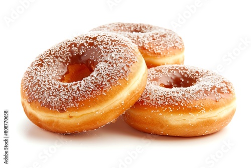 doughnuts, sugary circles Isolated on white background
