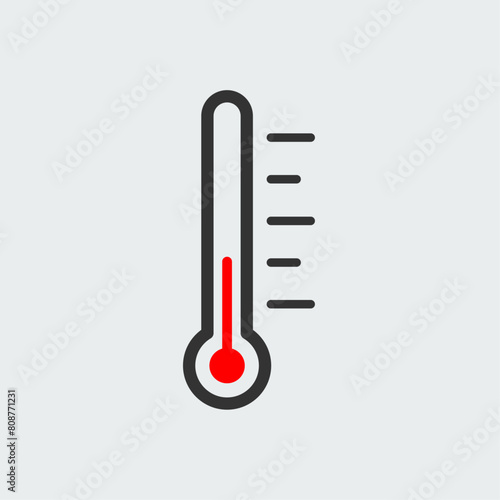 Thermometer. Easy editable icon for design.