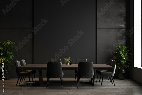 Very comfortable meeting room with blank wall for your text or template design