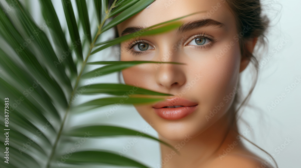 Serene beauty with tropical plant Serene beauty with tropical plant