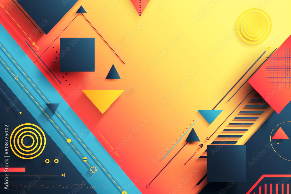 Background with different color geometric figures Background with different color geometric figures