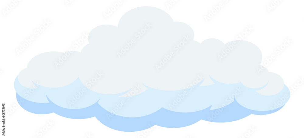 White cloud icon. Round puffy sky shape