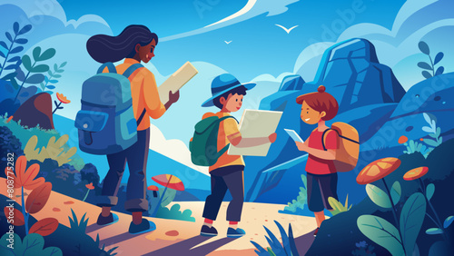Family Adventure Hiking in Picturesque Mountains