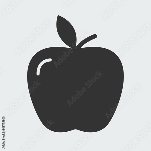 Simple Apple fruit in flat style. Easy editable for vector design.