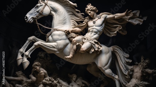 Perseus on Pegasus: Hero flies to rescue Princess © javier