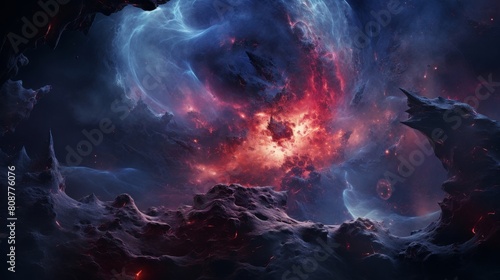 Cosmic turmoil: Chaos vs. Order divine conflict photo