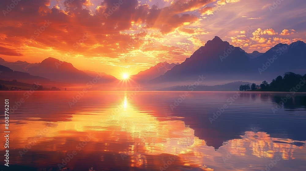A stunning sunrise over the mountains