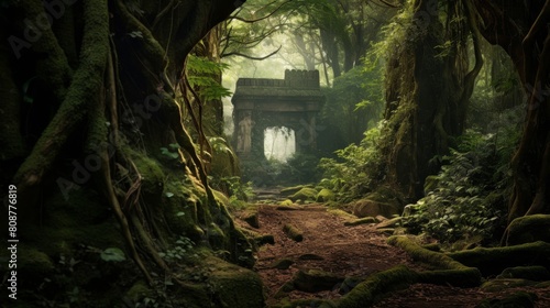 sacred forest: Pan's dedication hidden grottoes lush flora playful woodland creatures