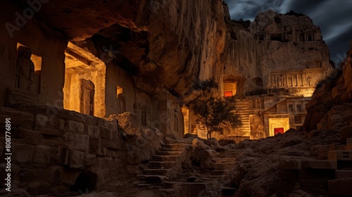 Mysterious cave beneath Athens' Acropolis thought to hold ancient secrets lit by torchlight