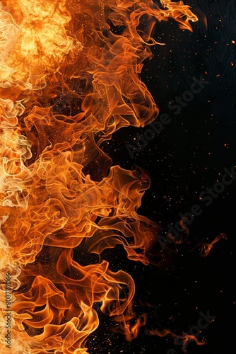 Flames on Black: Intense Heat and Power