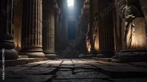 Enigmatic chamber holding divine symbols and relics photo