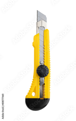 Segmented blade or snap-off blade utility knife isolated on white with clipping path