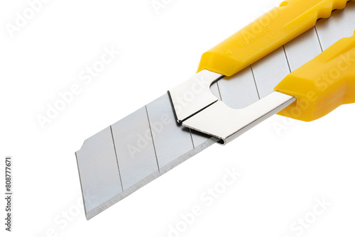 Segmented blade or snap-off blade utility knife isolated on white with clipping path